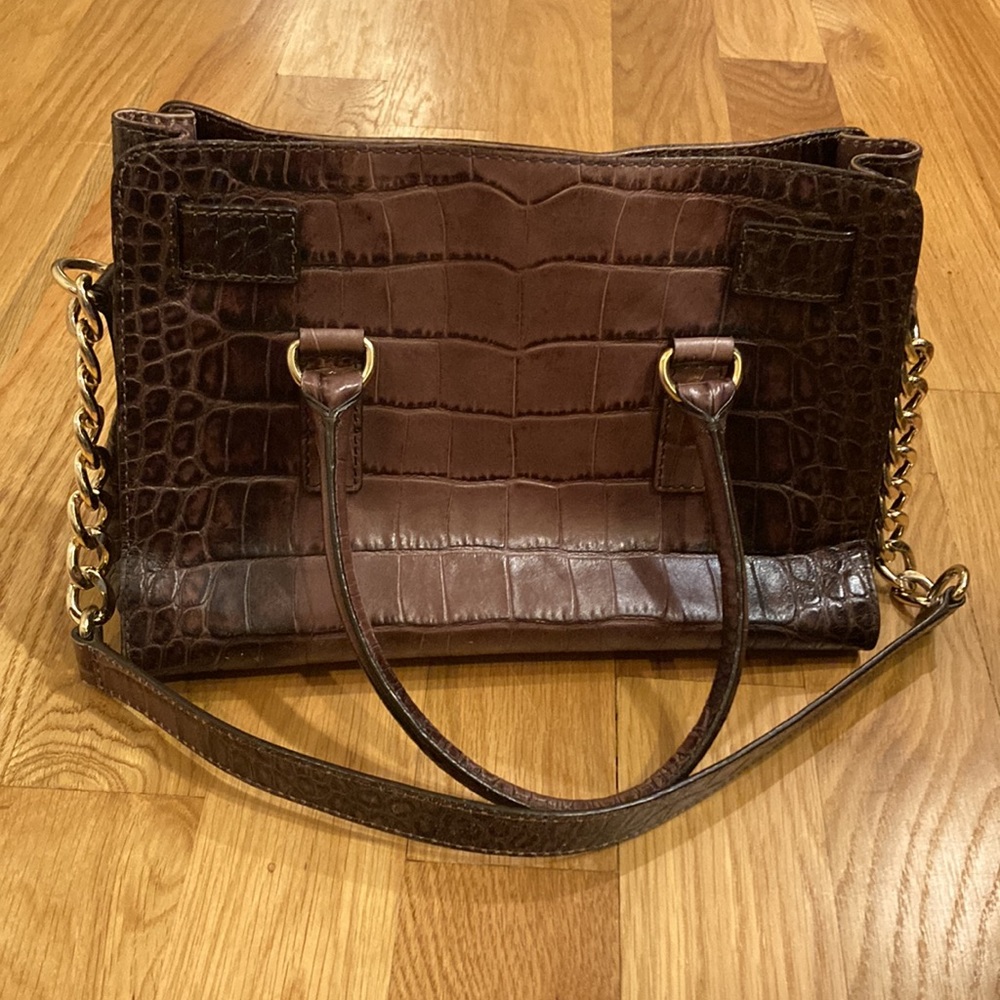 Michael Kors Brown Leather Crocodile Purse - EUC - Picture 6 of 12